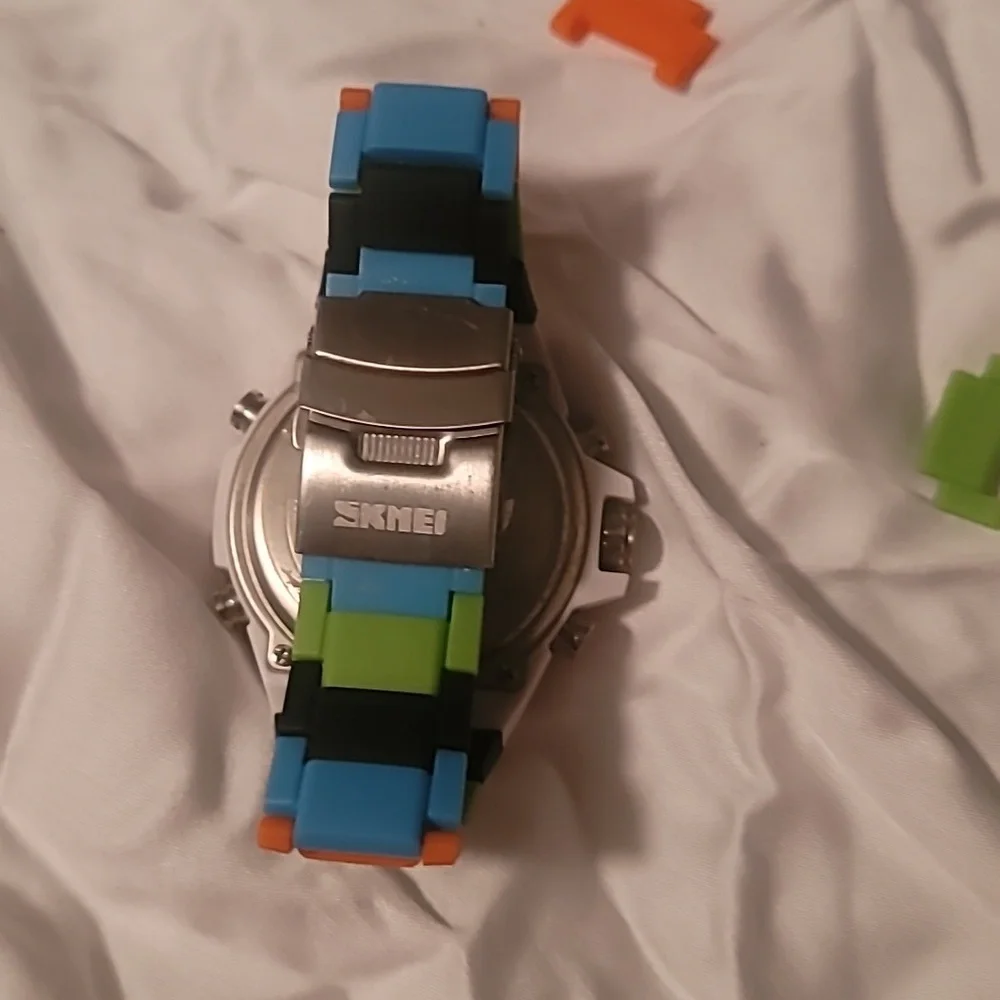 Unisex Lego Building Blocks Multicolored‎ Green Blue Orange Black Digital Watch